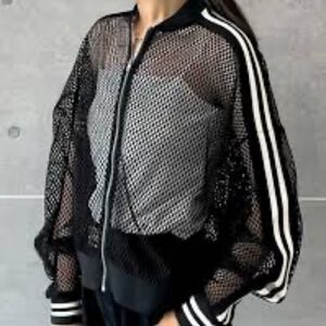 ICON Black Bomber Jacket with Ribbed Details